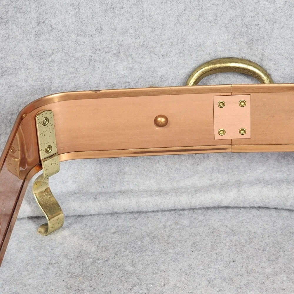 Vintage De La Cuisine Copper Brass Casserole Dish Stand Rectangula Buffet Server